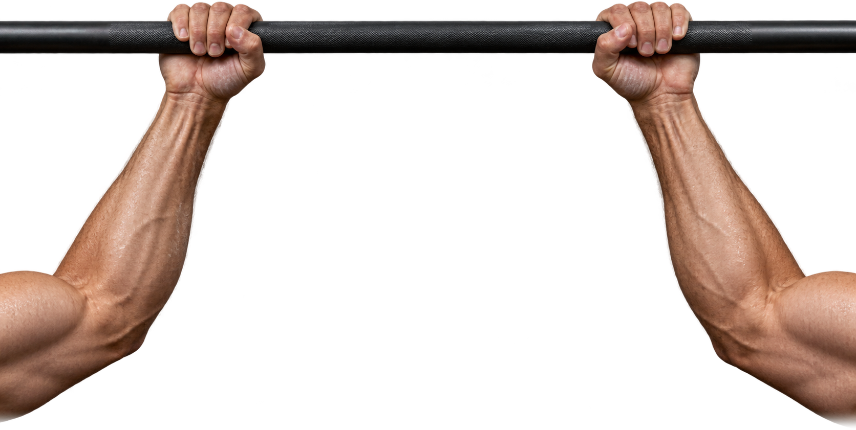 Hands gripping a pull-up bar