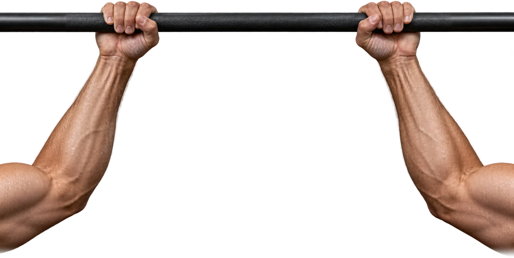Hands gripping a pull-up bar