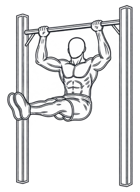 L-Sit Pull-up, position 2 of 3
