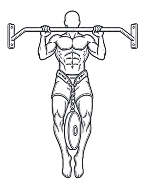 Weighted Pull-up, position 2 of 3